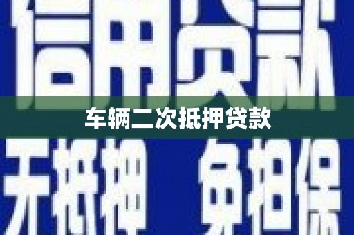 南县车辆二次抵押贷款