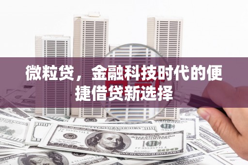 南县微粒贷，金融科技时代的便捷借贷新选择